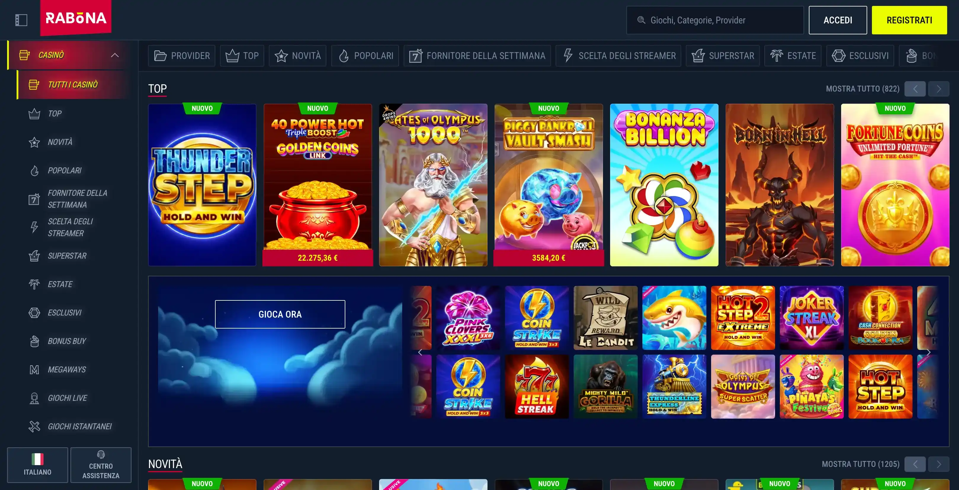 Rabona Casino Online Italia