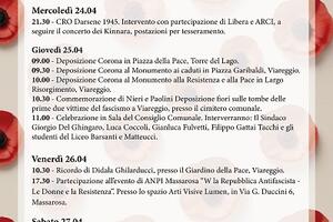 La sezione Viareggio di ANPI (Associazione Nazionale Partigiani d&#039;Italia) comunica il programma di iniziative