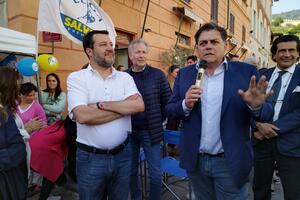 Il ministro Salvini a Pietrasanta per appoggiare la candidatura a sindaco di Giovannetti
