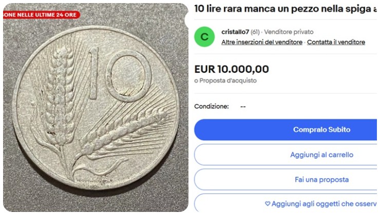 10 lire con spiga, ora vale 10mila euro - lagazzettadiviareggio.it - 20250612