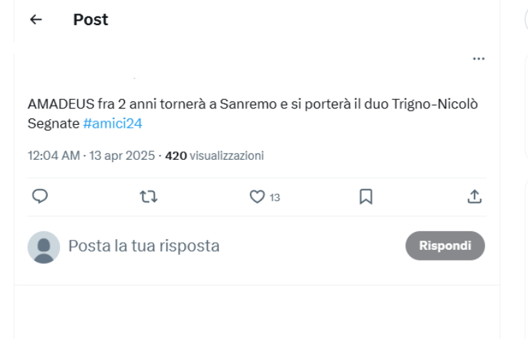 Post su Amadeus