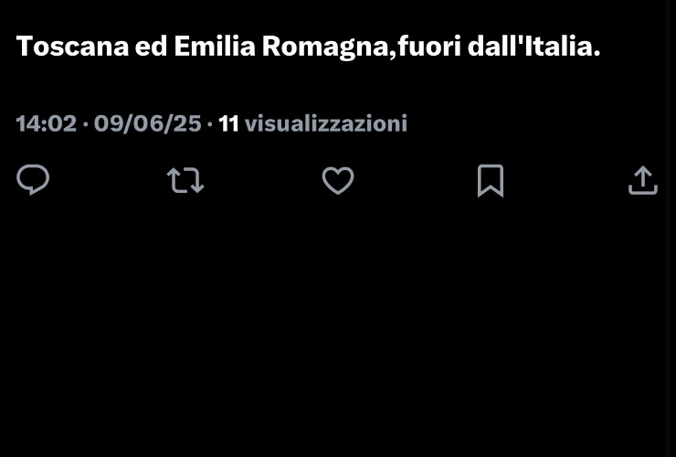 Commento di un utente su X