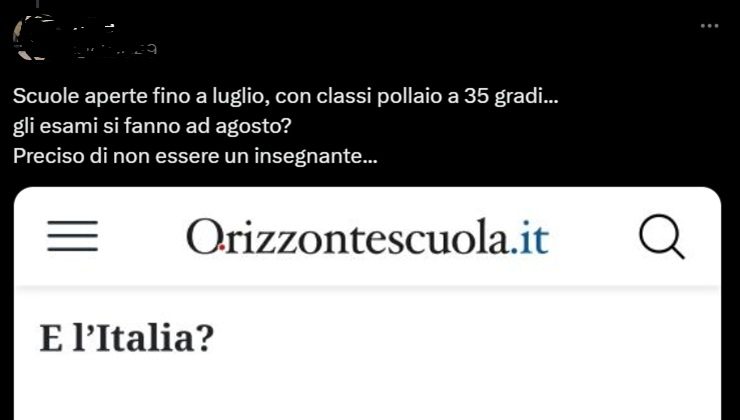 Scuole aperte 11 mesi l'anno, il post su X - lagazzettadiviareggio.it - 20250623