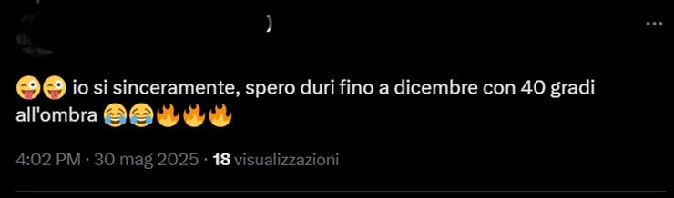 Natale a 40 gradi, il post su X - lagazzettadiviareggio.it - 20250704